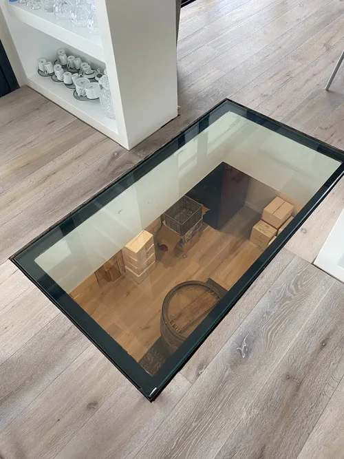 Trappe encastrée dans le sol en verre Menuiserie